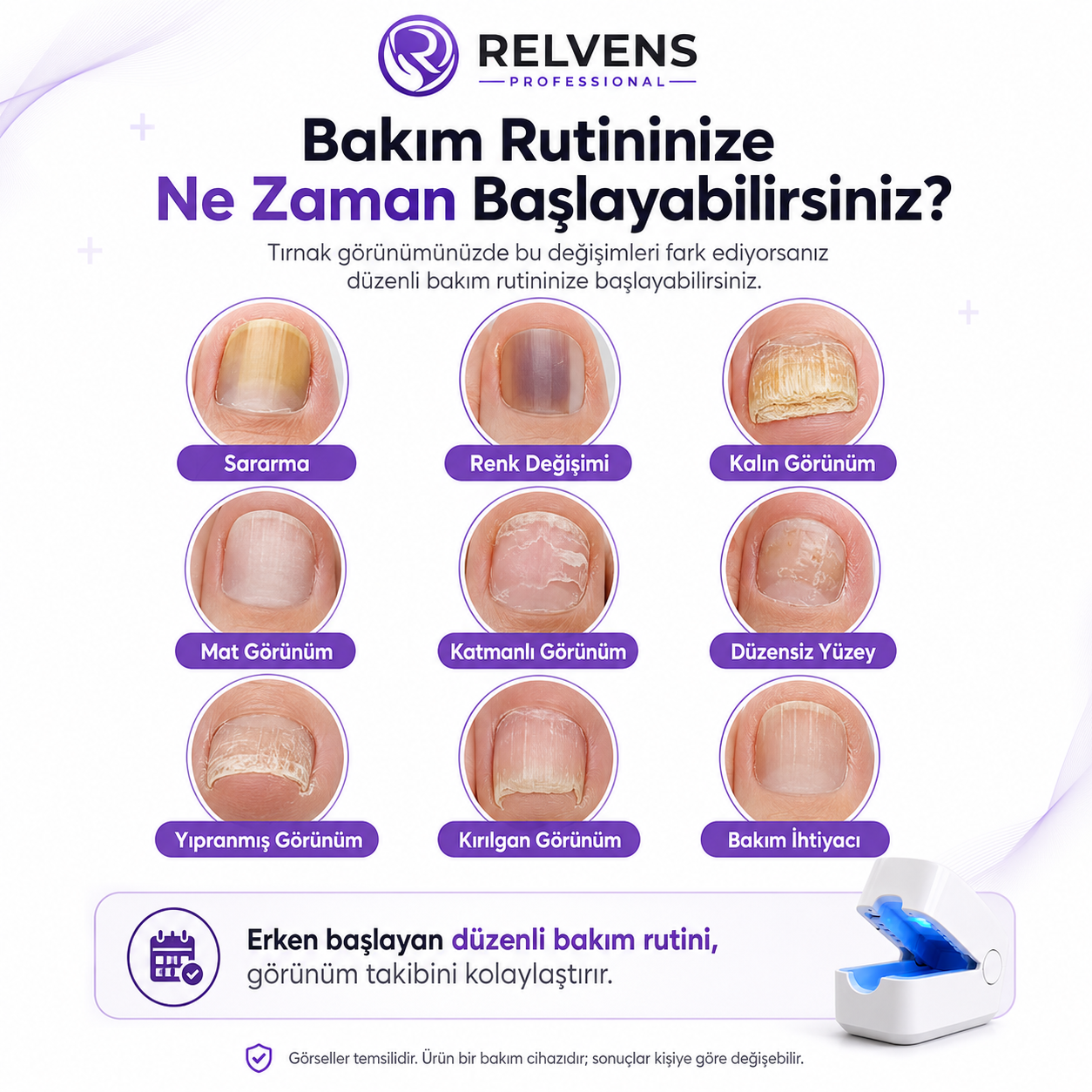 RELVENS Işık Destekli Tırnak Bakım Cihazı